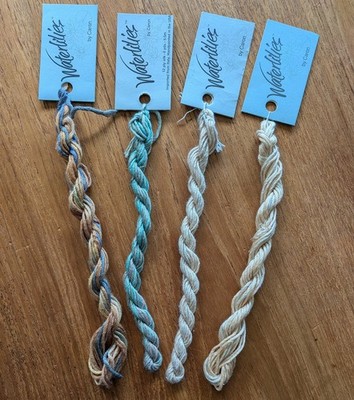 Waterlilies by Caron - lot of 4 silk threads - Egg Shell, Alpine Moss, & Nutmeg