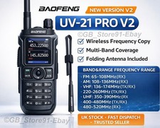 Baofeng UV-21 PRO V2 15W with 2 antennas clear AIR BAND more Range Two Way Radio