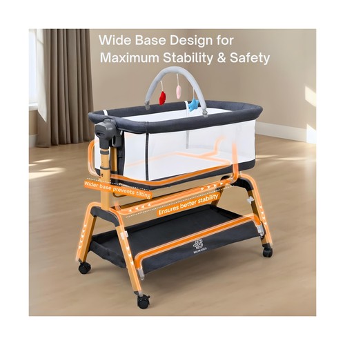 Baby Stubenwagen Nachttisch – 3-in-1 Multifunktionales Design, 6 verstellbar - Bild 10 von 10