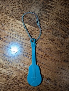 Green Guitar Keychain,Charm, Plastic Toy Machine Miniature