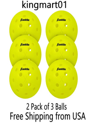 Franklin Sports X-40 Outdoor Pickleballs -Official Size-Optic -2 Pack of 3 Balls