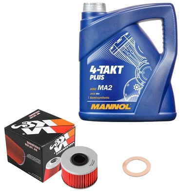 K&N Ölfilter Set MANNOL 10W40 4L für Honda TRX 420 FA Fourtrax DCT TE37E Bj.2013