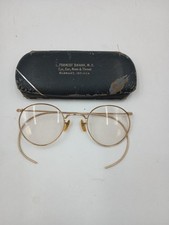 VINTAGE FUL-VUE ROUND WIRE RIM GOLD FILLED 1/10 12k GLASSES CASE ELKHART INDIANA