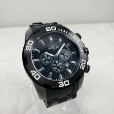 INVICTA PRO DIVER SCUBA 22338 CHRONOGRAPH BLACK MEN'S WATCH NEW BATTERY 