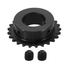 #25 Chain Roller Sprocket 22mm Bore 25 Tooth with 6x2.8mm Keyway Black