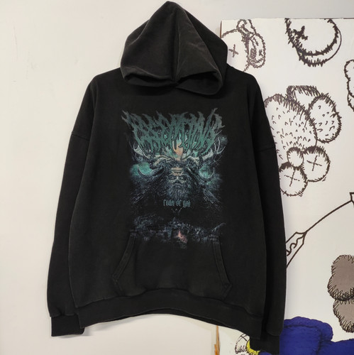 Fear of God, Fear of God FOG Vintage Black Hoodie Death Metal Demon Goat Print Oversized M