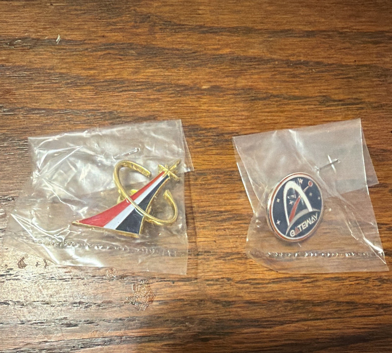 Vintage Gateway Lot of 2 Pinbacks/Lapel Pins Circle Logo & Red White Blue Flag