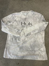 Huk Performance Fishing Men’s Phenom Long Sleeve Shirt Size XXL Blue Camo