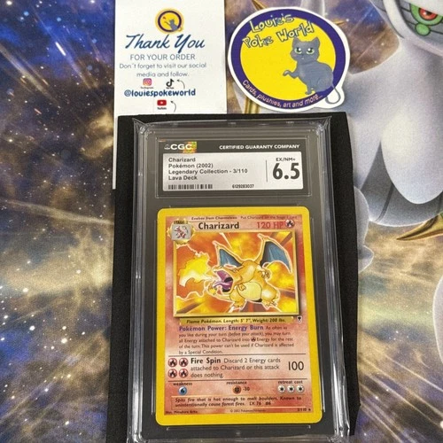 Charizard (2002) Legendary Collection 3/110 - Non-Holo Lava Deck - CGC 6.5 -