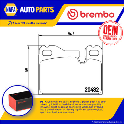 Brake Pads Set fits PORSCHE 924 2.5 Front 85 to 88 Brembo 477698151 477698151A