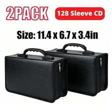 2 Pack 128 Capacity DVD Binder Case CD Wallets Storage Organizer Holder Booklet