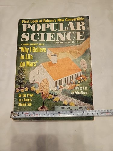 Vintage Popular Science Magazine - Sept 1962 - Life on Mars • Falcon Convertible