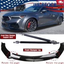 Black Chin Front Bumper Lip Spoiler Strut Rods For Acura Integra Hatchback Black Chin Front Bumper Lip Spoiler Strut Rods For Acura Integra Hatchback