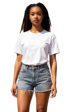 Lee Women Relaxed Fit High Rise Cut Off Blue Denim Shorts 6 M