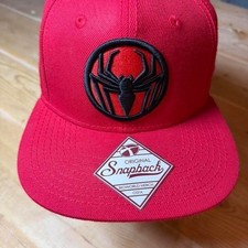 Marvel Spider-Man Red Snapback Hat OSFA Bioworld Black Logo