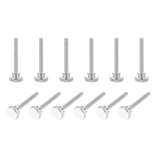M6 x 50mm 12Pcs Knurled Thumb Screws with Shoulder Grip Knobs for TV Monitor
