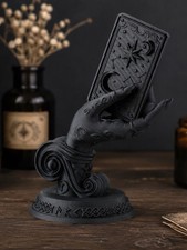 Witch’s Hand Holding Tarot Card Sculpture – Gothic Mystic Décor