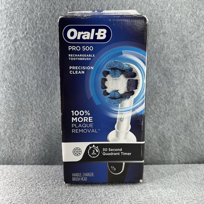 #ad #ad Oral B Pro 500 Electric Rechargeable Toothbrush Precision Clean NO BRUSH HEAD $14.99