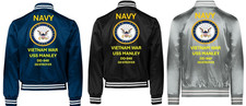VIETNAM* USS MANLEY DD-940* SI*VINYL*SATIN JACKET*NAVY LICENZA UFFICIALE
