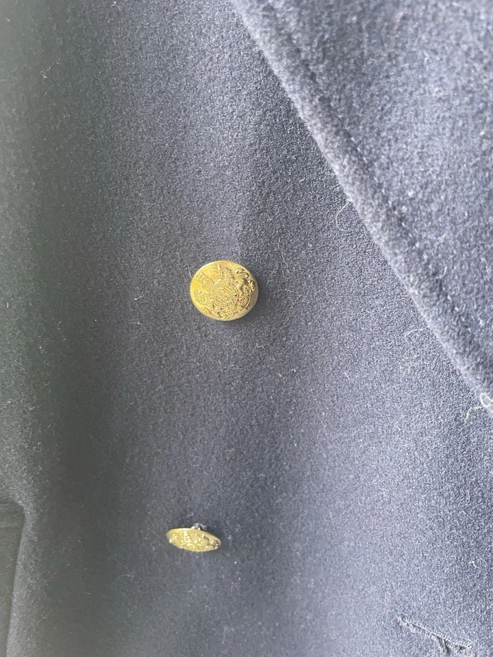 J. Casaco feminino Crew Stadium tecido Nello Gori mistura de lã forrado ervilha tamanho 12, azul marinho  - Imagem 3 de 4