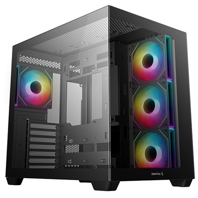 Deepcool Cg530 4F Mid-Tower Case With Tempered Glass Panels 4 Pre-Installed Argb