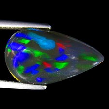 5.87Ct RAINBOW MULTI FLASHY FLORAL HARLEQUIN WELO BLACK OPAL