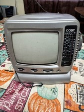 COBY CX-TV1 Portable 5" Black  White Television w/ CV AM/FM Radio WORKS