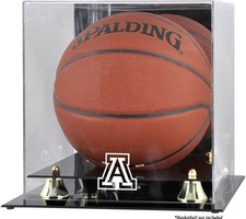 Arizona Wildcats Golden Classic Logo Basketball Display Case with Mirror Back