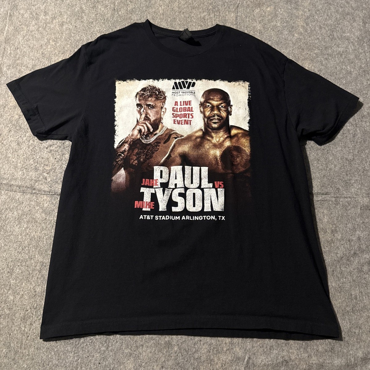 Jake Paul Mike Tyson T Shirt Mens XL Black Short Sleeves Graphic