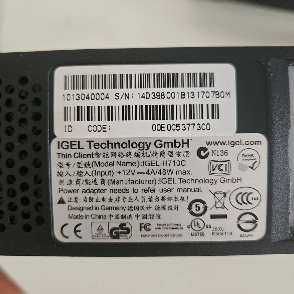 Thin Client IGEL H710C - 1GB RAM / 1GB SSD Flash - IGEL Linux OS - VDI RDP - Immagine 3 di 3
