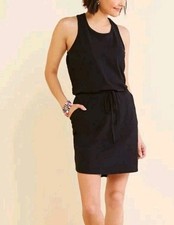 Sundry Evereve The Weekender Tank Dress S Navy Blue Racerback Draw String 