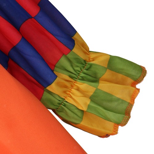 Circus Clown Costume Halloween Party Grids Fancy Dress Mens Clothes w/ Hat - Picture 12 of 12