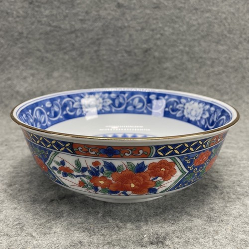 VTG Tiffany & Co Porcelain Bowl Asian Imari Floral Blue White Multi-Color 7.5" - Picture 2 of 7