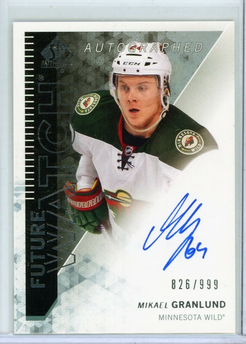 2013-14 SP Authentic FUTURE WATCH #319 Mikael Granlund RC AUTO 826/999 - WILD
