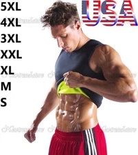Men Gym Vest Sauna Ultra Sweat T-Shirt Body Shaper Tank Top Slimming Cincher USA