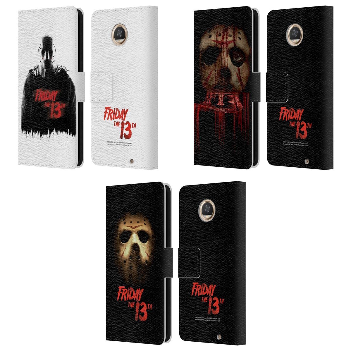 OFFICIAL FRIDAY THE 13TH 2009 GRAPHICS LEATHER BOOK CASE FOR MOTOROLA PHONES