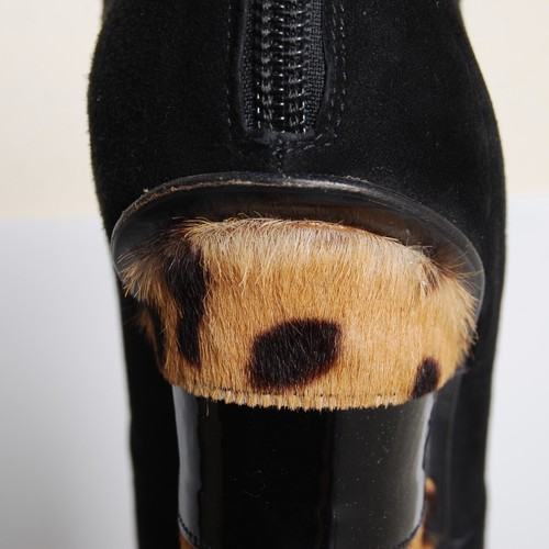 Charlotte Olympia Ankle Boots Black Suede High Wedge Heels Booties EU 40 US 9 - Picture 9 of 9