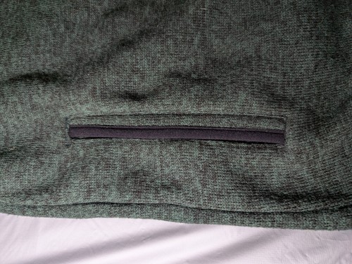 Maglione pullover uomo Eddie Bauer taglia L quarto zip pile tasche poliestere - Foto 7 di 10