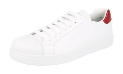 AUTH LUXURY PRADA SNEAKERS SHOES 4E3539 WHITE LEATHER NEW | eBay