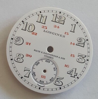 Longines Nacib K. Djezvedjian & Son Istanbul Small Pocket Watch Dial