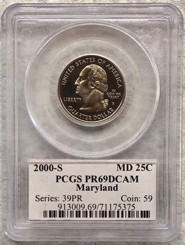 2000-S PCGS PR69 DCAM 25C 50 STATE COIN SET / MA, MD, SC, NH, VA - Picture 4 of 11