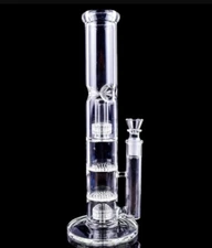 12" Tire  Glass Water Pipe Bubbler Hookah Recycler rig Percolator 14mm Bowl