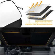 JJMY For 2024 2025 Hyundai Kona Windshield Sun Shade UV Block Foldable Sun Cover