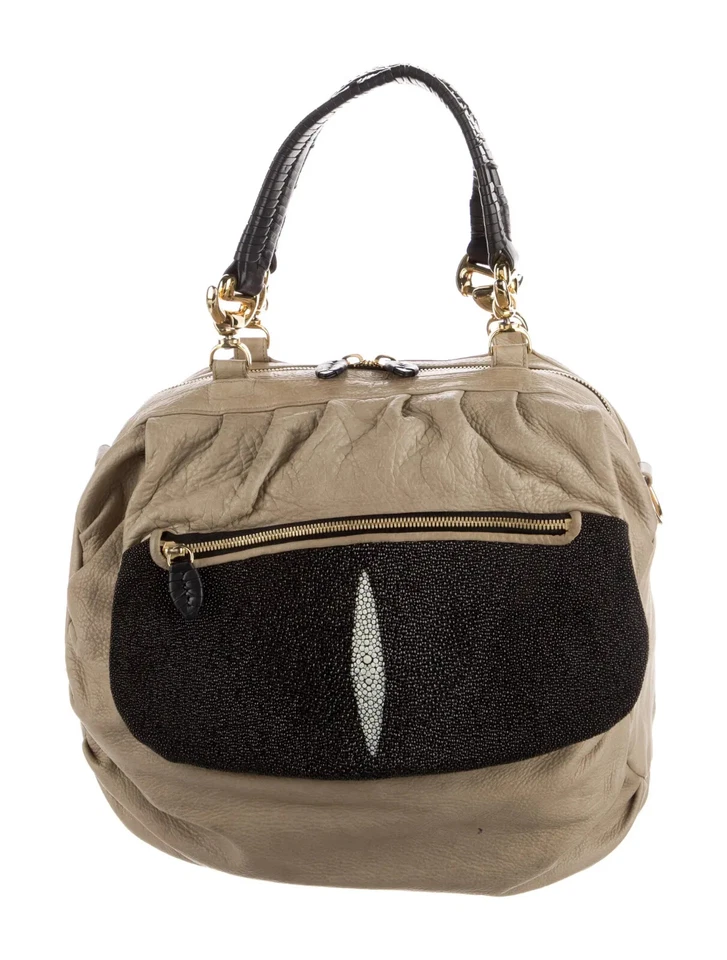 Raro Khirma Eliazov | Bolso de Mano/Bolso de Mano de Cuero Guijarro Cha-Cha De Gran Tamaño | Diseñador Foto 2 de 4