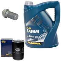 MotoröL Set 20W-50 5 Liter + ÖLfilter SM 111 + Schraube FüR VW Passat Variant