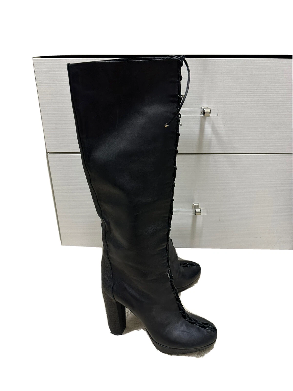 Bottes en cuir Christian Dior talons hauts femmes 39,5