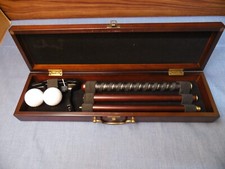 Vtg The BOMBAY Company Brass Golf Putter Gift Set In Wooden Case Office 17" x 5"