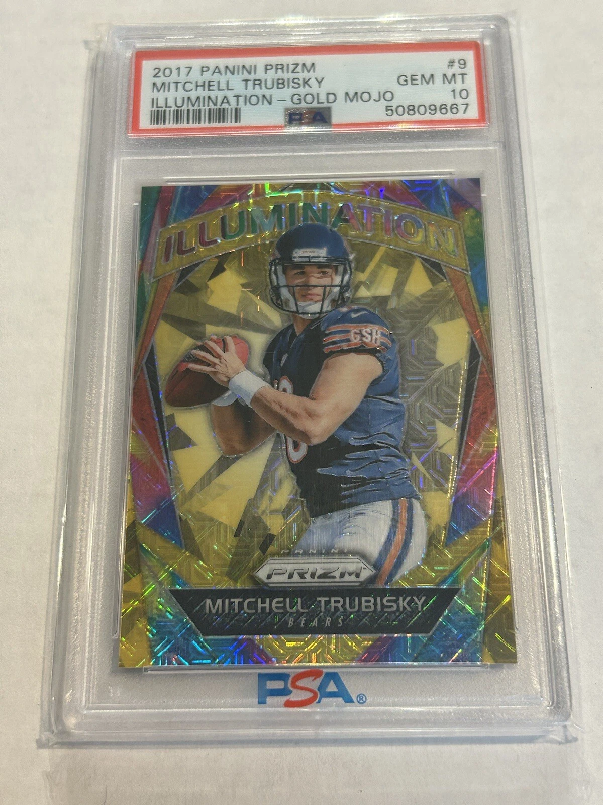 Mitchell Trubisky Panini Prizm Illumination #9 Gold Mojo