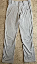 Nike Mens Baseball Pants Medium Gray Pockets Snap Button