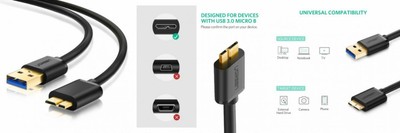UGREEN Micro USB 3.0 Cable Type A Male to B Cord for 3ft 